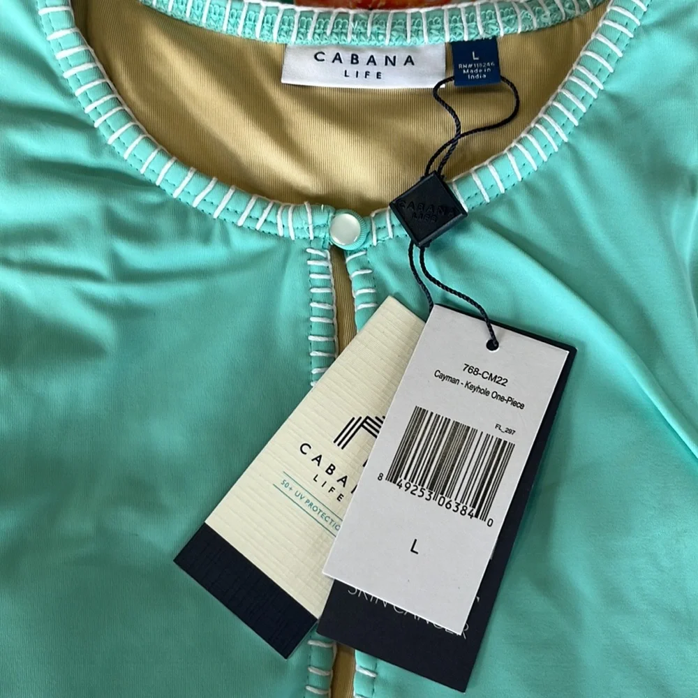 Cabana Life Cayman Embroidered Keyhole One Piece Bathing Suit NWT - Picture 14 of 15